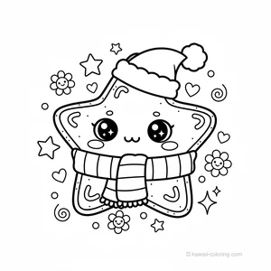 Coloriage Kawaii Noël Kawaii #16