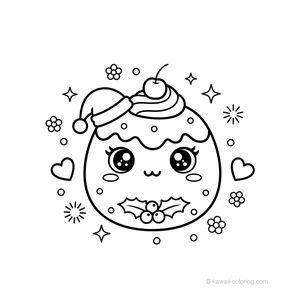 Coloriage Kawaii Noël Kawaii #20