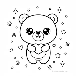 Coloriage Kawaii Oursons Kawaii #29