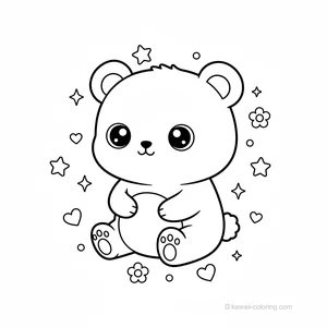 Coloriage Kawaii Oursons Kawaii #27