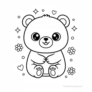 Coloriage Kawaii Oursons Kawaii #28