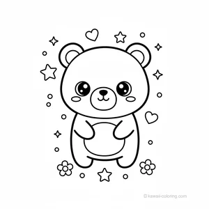 Coloriage Kawaii Oursons Kawaii #21