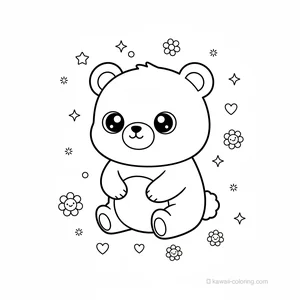 Coloriage Kawaii Oursons Kawaii #24