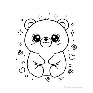Coloriage Kawaii Oursons Kawaii #25