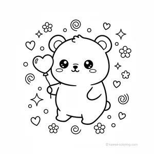 Coloriage Kawaii Oursons Kawaii #26
