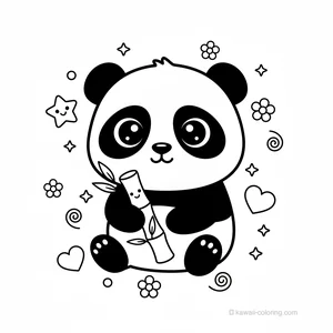 Coloriage Kawaii Pandas Kawaii #27
