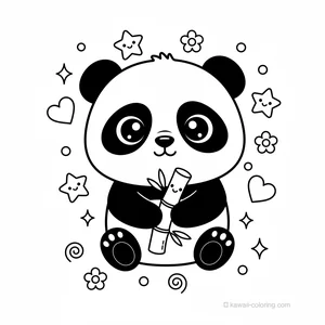Coloriage Kawaii Pandas Kawaii #25