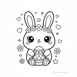 Coloriage Kawaii Pâques Kawaii #17