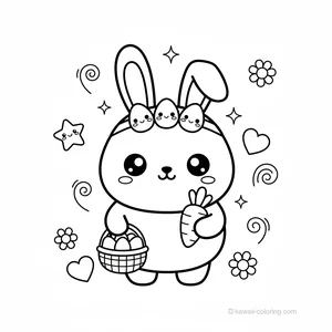 Coloriage Kawaii Pâques Kawaii #20