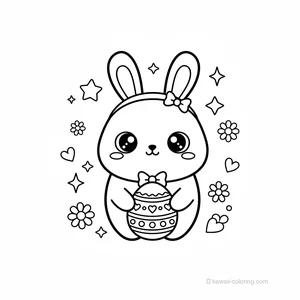 Coloriage Kawaii Pâques Kawaii #13