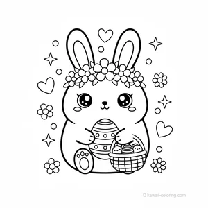 Coloriage Kawaii Pâques Kawaii #11