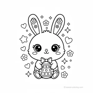 Coloriage Kawaii Pâques Kawaii #12