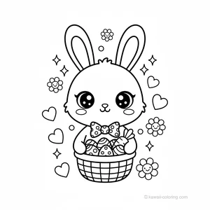 Coloriage Kawaii Pâques Kawaii #15