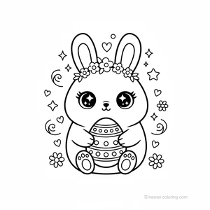 Coloriage Kawaii Pâques Kawaii #18
