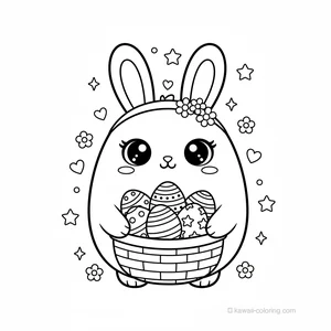 Coloriage Kawaii Pâques Kawaii #16