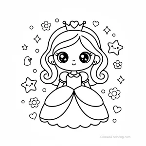 Coloriage Kawaii Princesses Kawaii #29