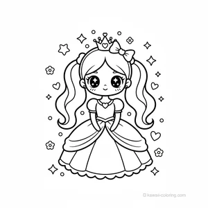 Coloriage Kawaii Princesses Kawaii #23