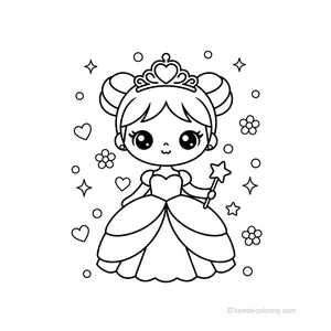 Coloriage Kawaii Princesses Kawaii #22