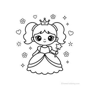 Coloriage Kawaii Princesses Kawaii #21
