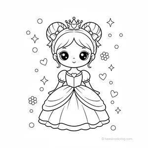 Coloriage Kawaii Princesses Kawaii #26