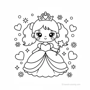 Coloriage Kawaii Princesses Kawaii #30