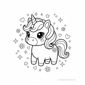Coloriage Kawaii Unicorns #14