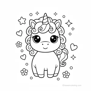 Coloriage Kawaii Unicorns #20