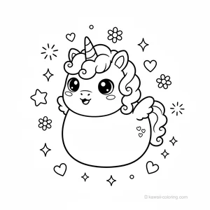 Coloriage Kawaii Unicorns #10
