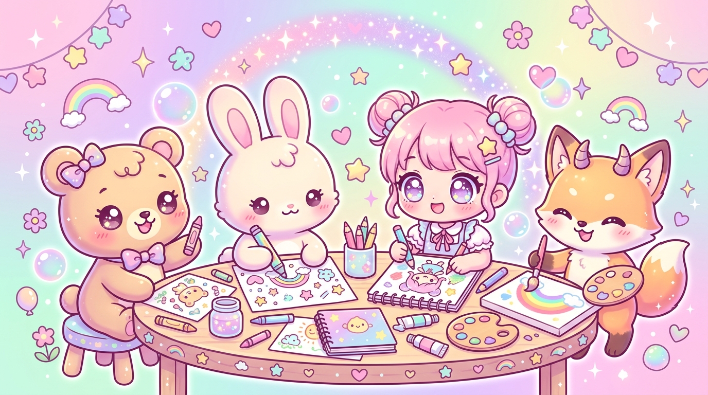Kawaii-Zeichnungen einfach lernen und kolorieren