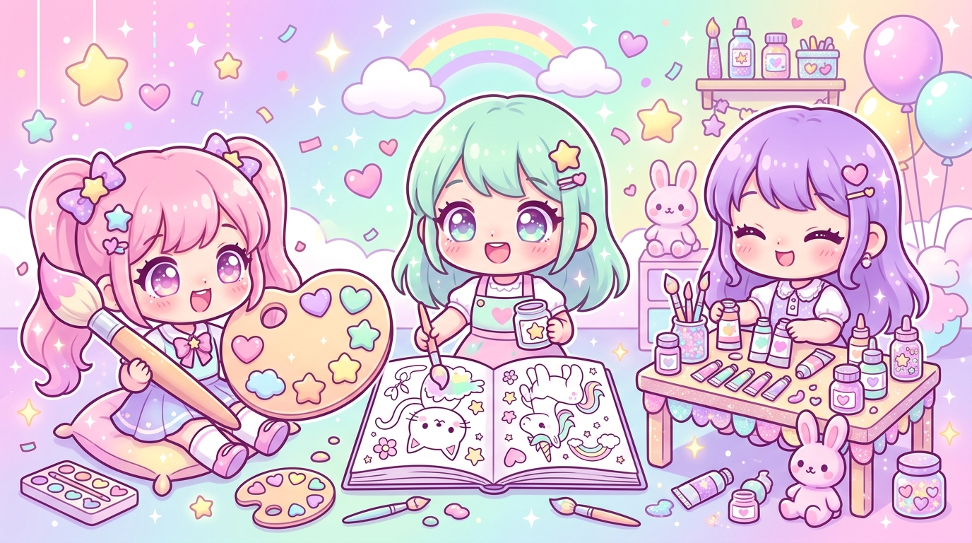 Crée ta palette couleurs kawaii parfaite pour tes coloriages
