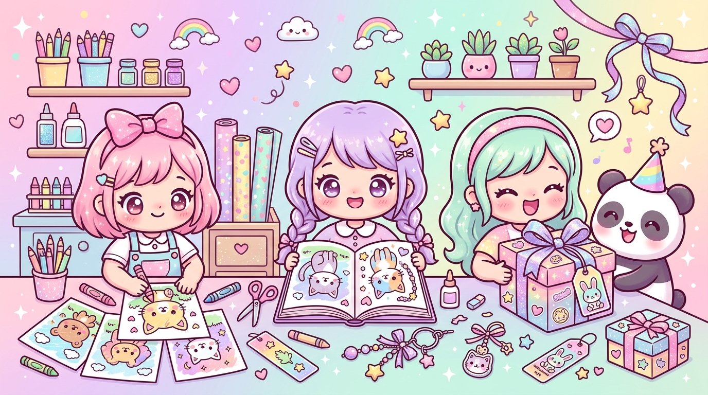 Crée un cadeau kawaii personnalisé avec tes coloriages DIY