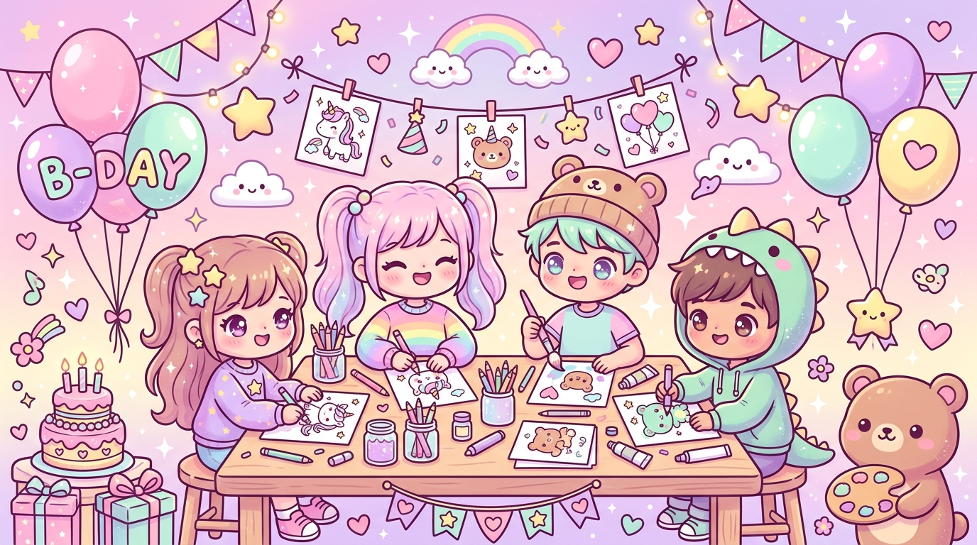Organisez un anniversaire coloriage kawaii inoubliable