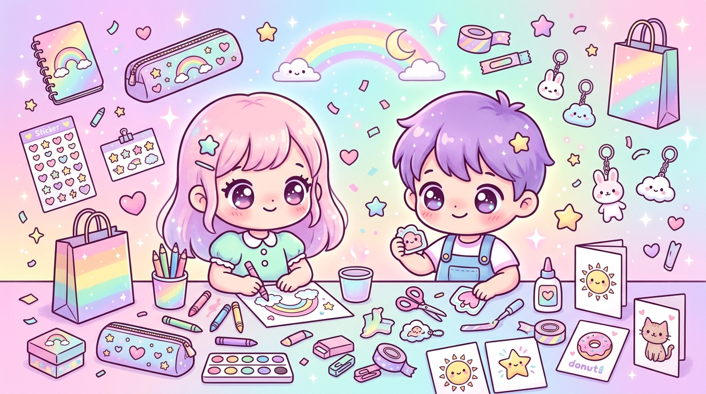 Crée ta papeterie kawaii DIY unique avec tes coloriages