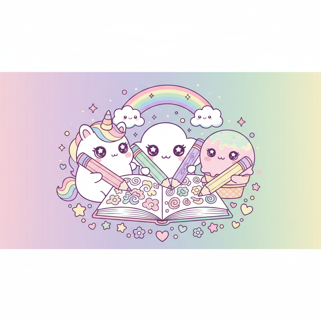 Colorir Kawaii Anti-Stress: Guia Fofo para Adultos