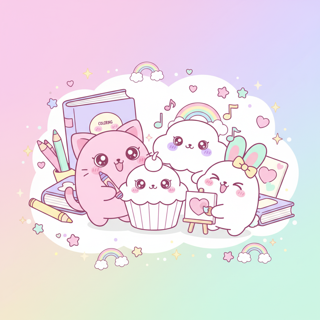 Disegni da Colorare Kawaii per Bambini: Risveglio & Creatività Tenera