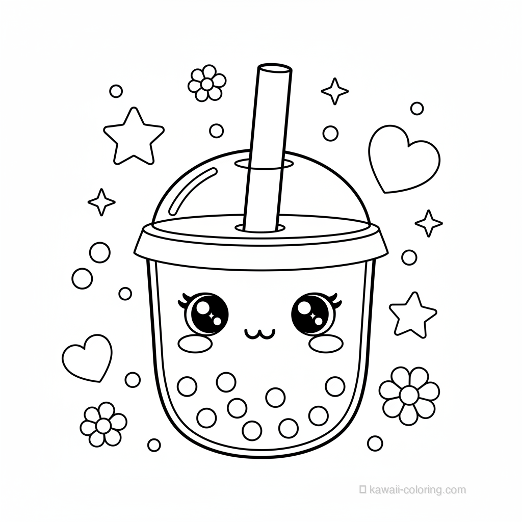 Coloriage Kawaii Boissons Kawaii #22