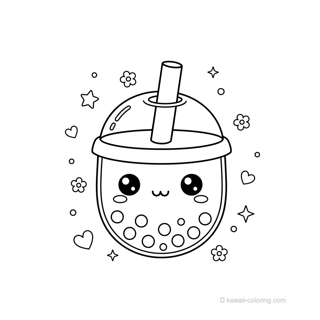 Kawaii Kawaii Drinks Coloring Page #24