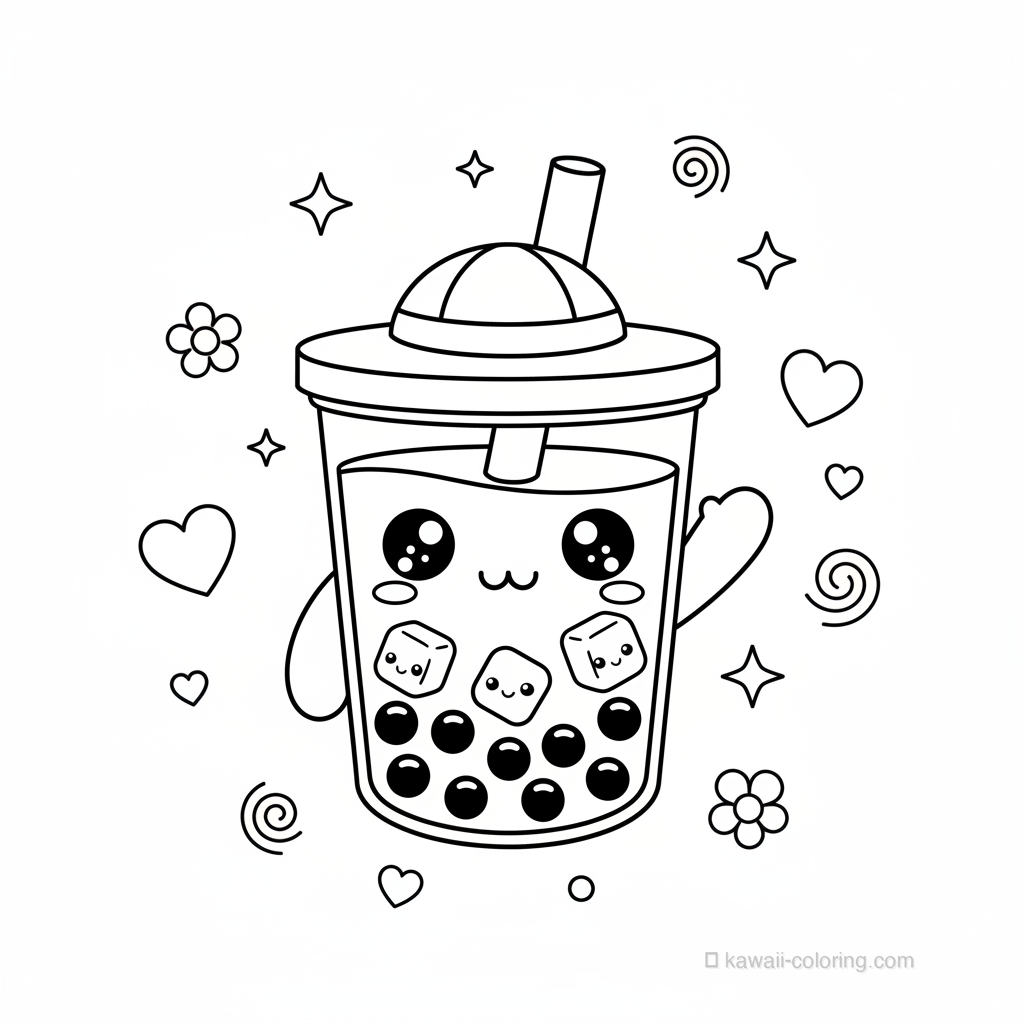 Coloriage Kawaii Boissons Kawaii #30