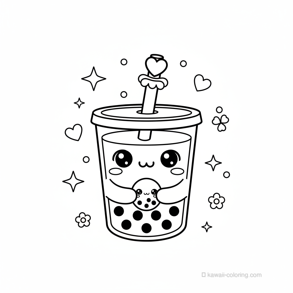 Coloriage Kawaii Boissons Kawaii #21