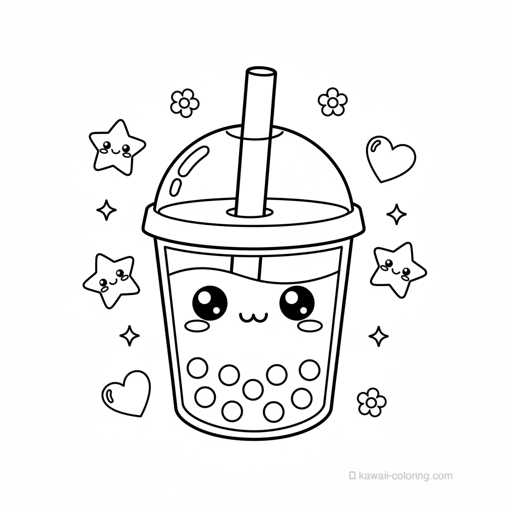 Coloriage Kawaii Boissons Kawaii #29