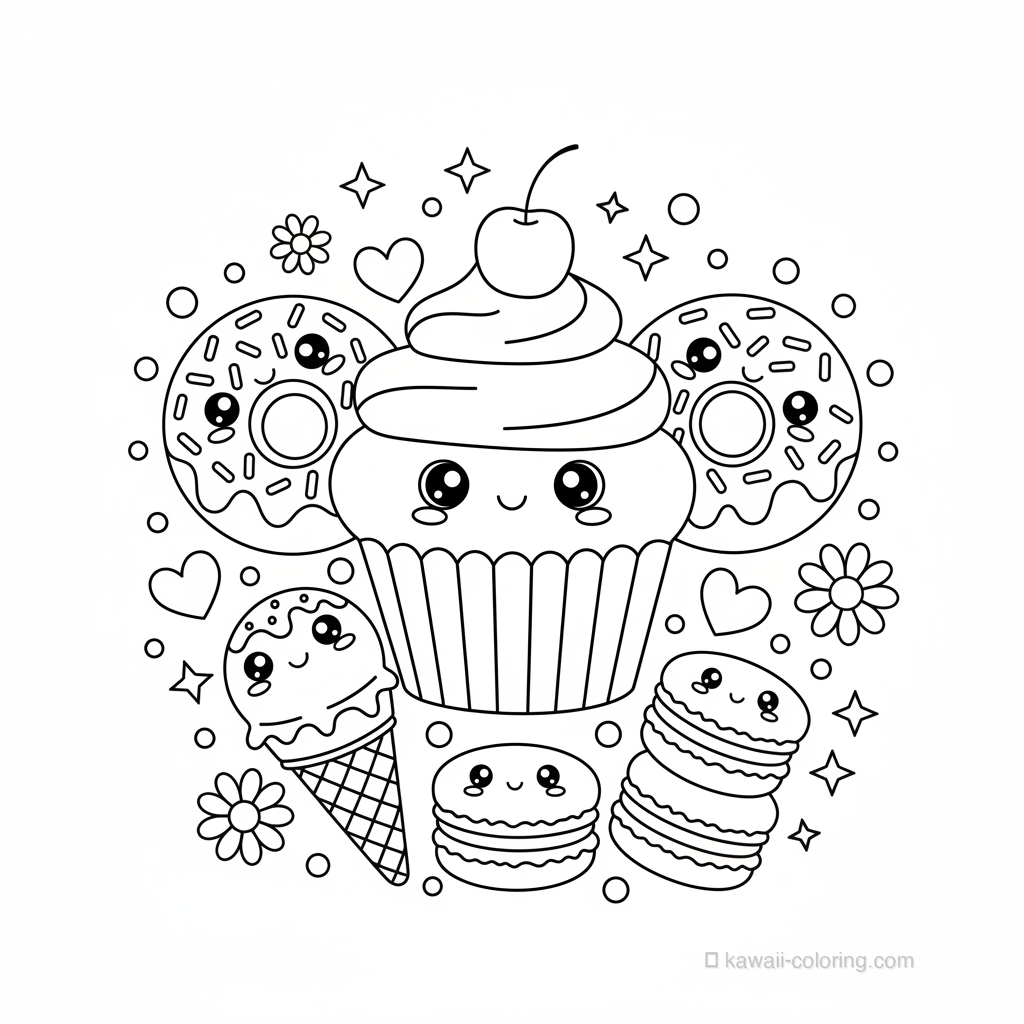 Coloriage Kawaii Bonbons Kawaii #24