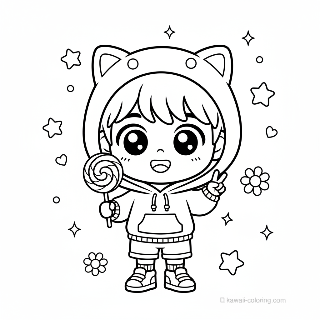 Coloriage Kawaii Chibi Boys #1
