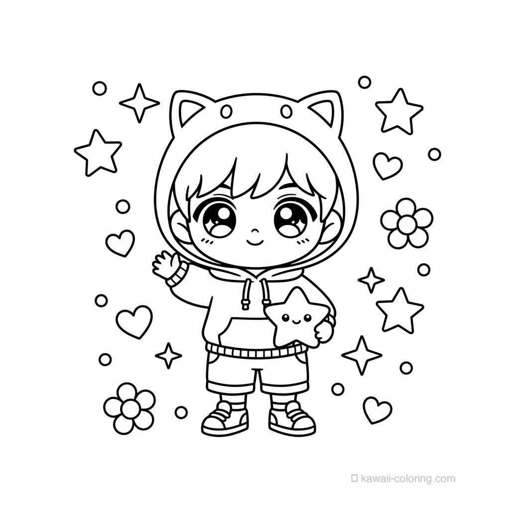 Coloriage Kawaii Chibi Boys #7