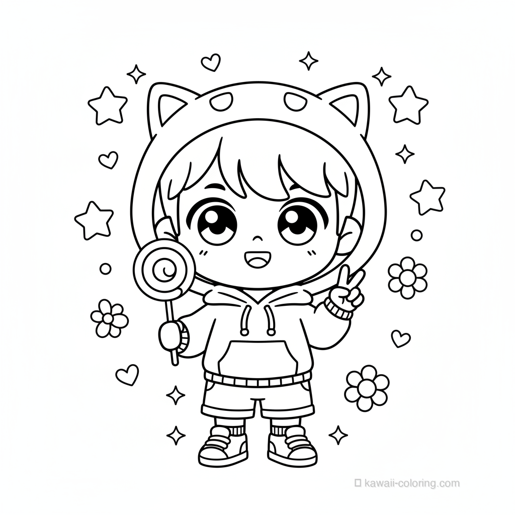 Kawaii Chibi Boys Ausmalbild #10