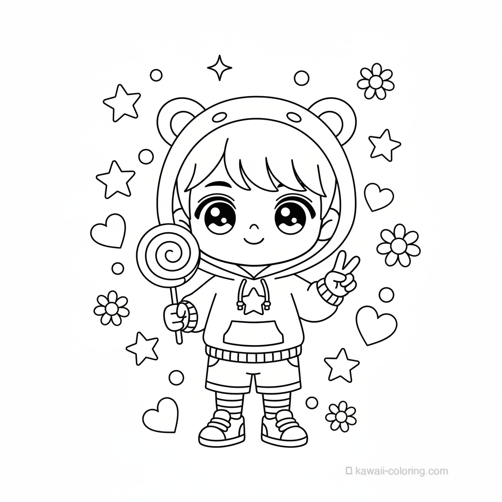 Coloriage Kawaii Chibi Boys #16
