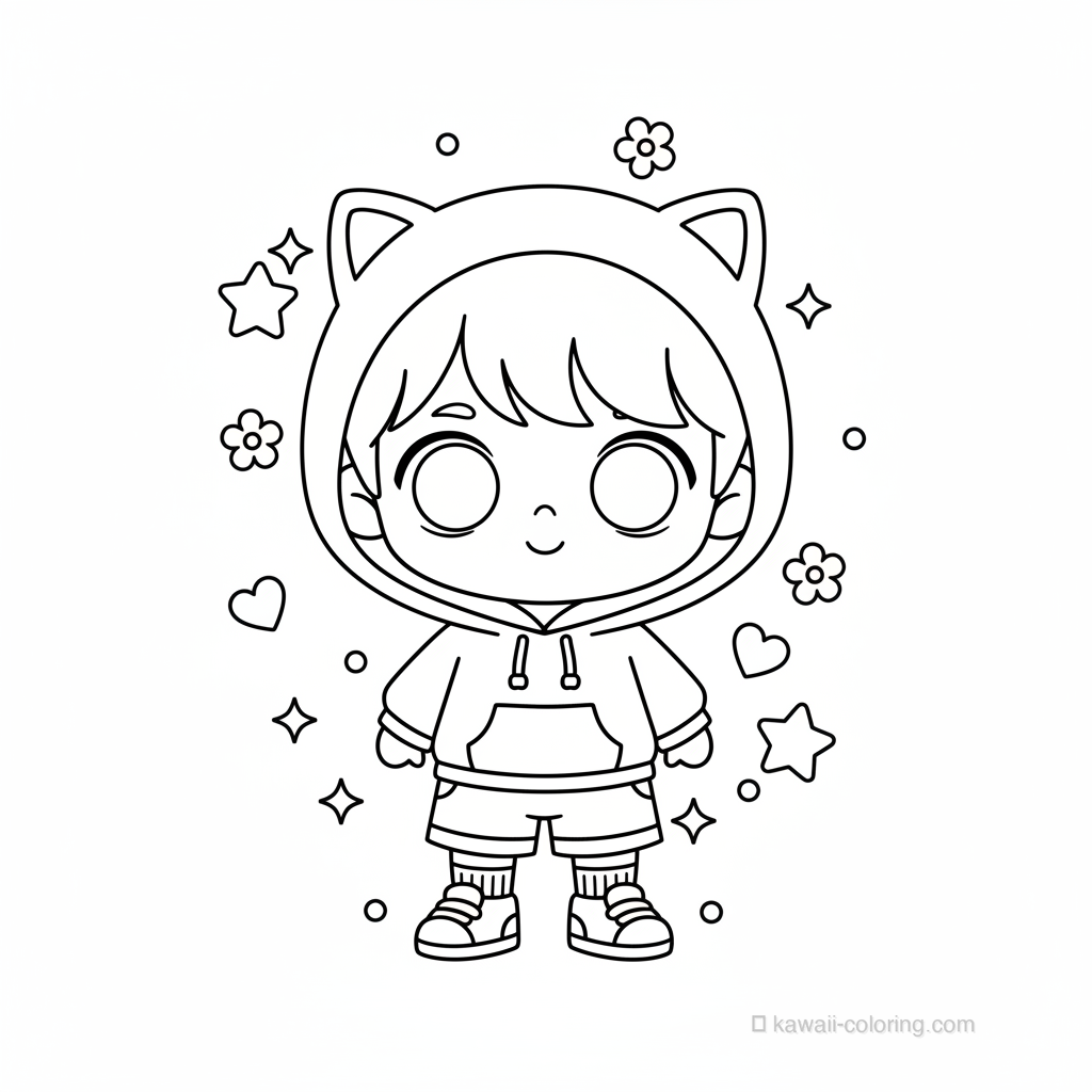 Coloriage Kawaii Chibi Boys #2