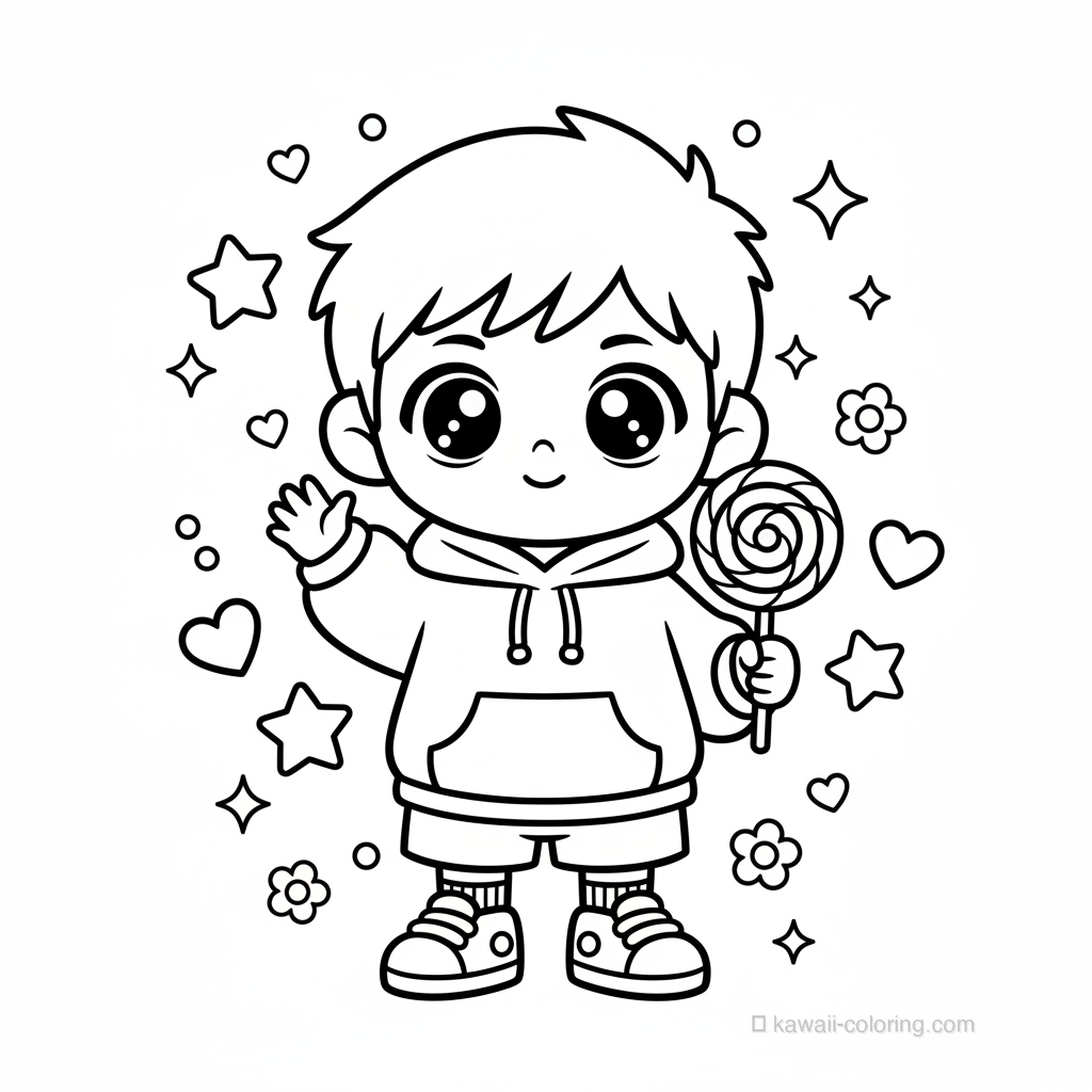 Coloriage Kawaii Chibi Boys #9