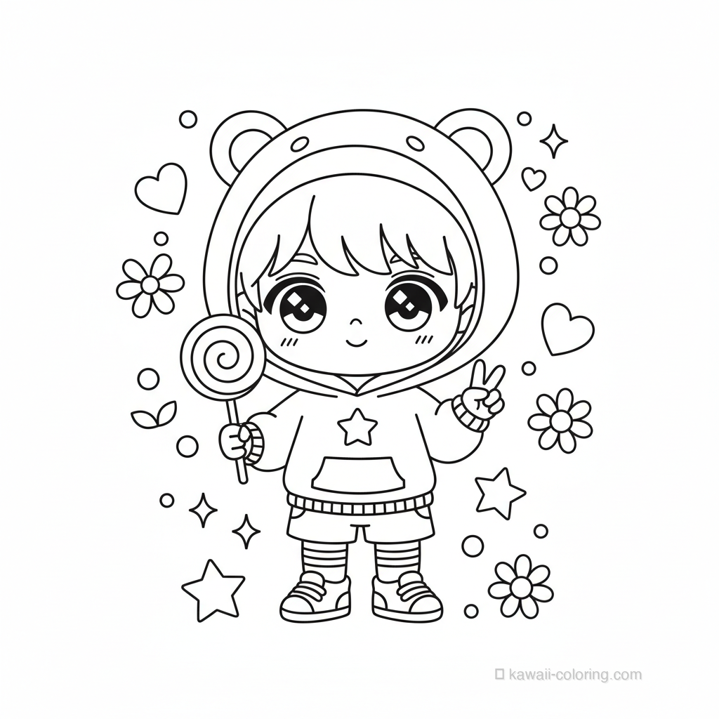 Coloriage Kawaii Chibi Boys #5