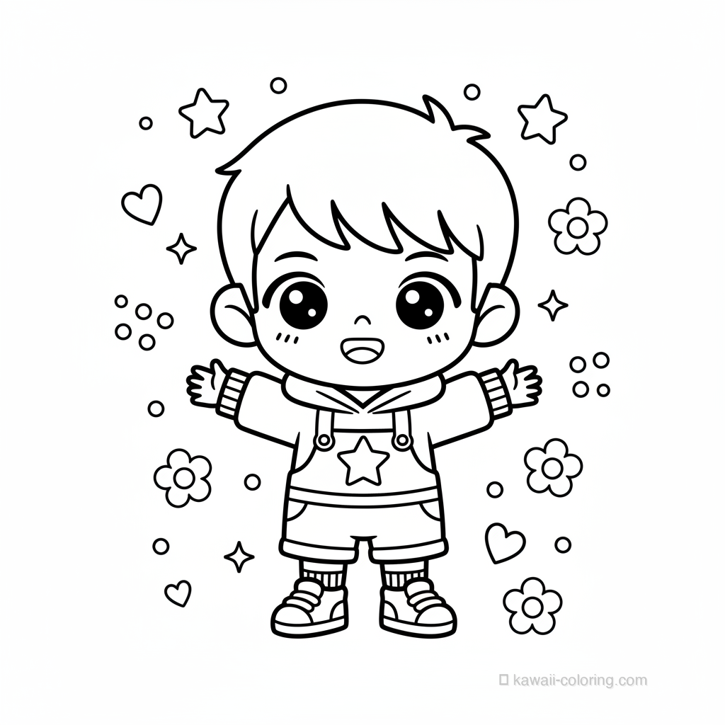 Coloriage Kawaii Chibi Boys #13