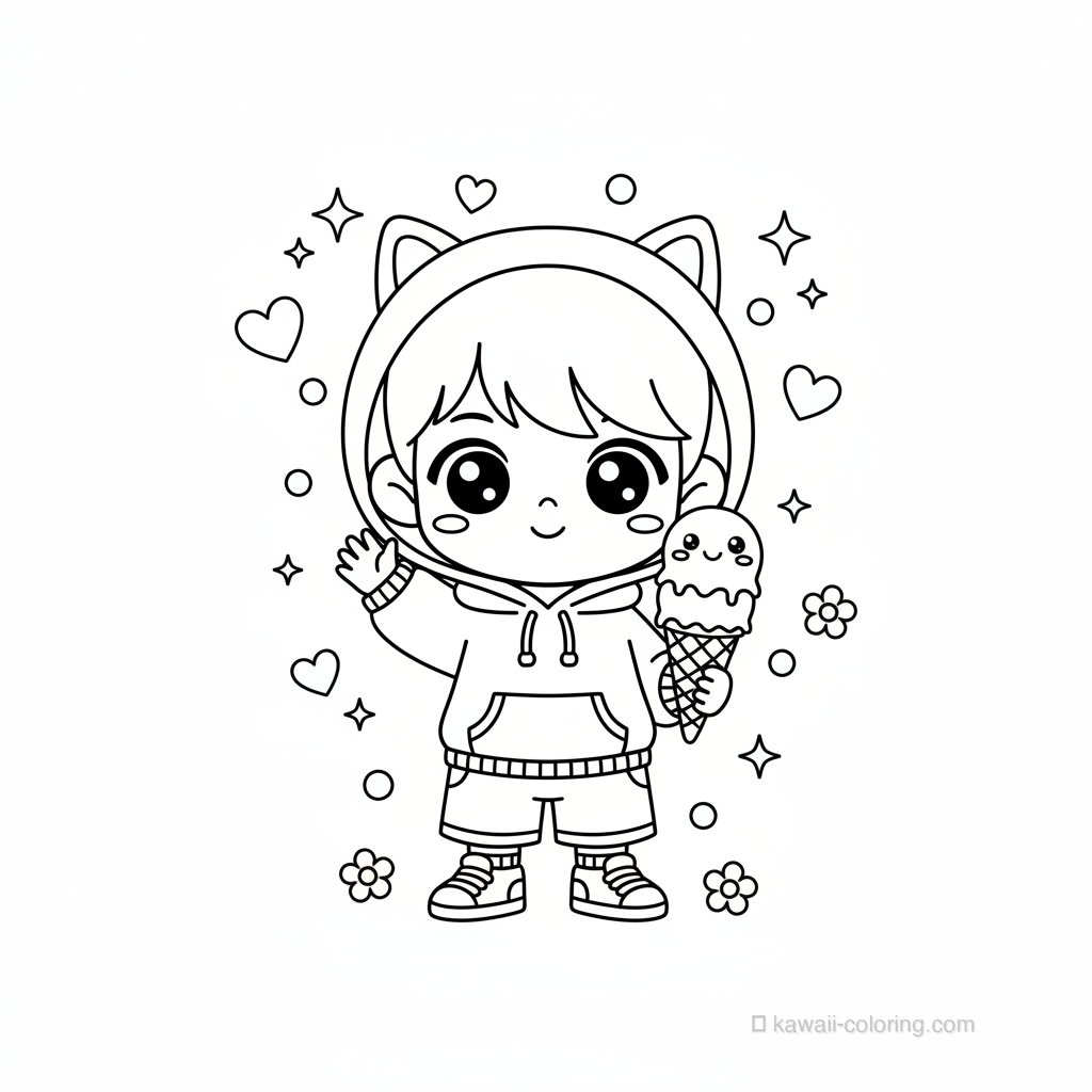 Coloriage Kawaii Chibi Boys #19